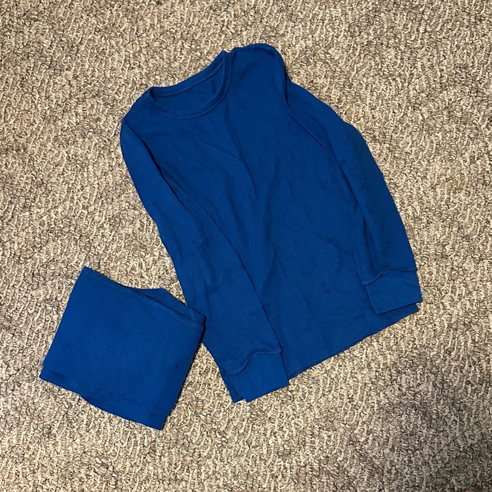 Athletic Works Kids Blue Thermal Top and Bottom Set